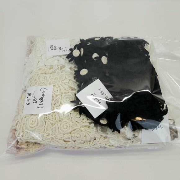 VTG Venice Lace Trims Remnants Applique Ecru Bridal Sewing Mixed Media 26pcs - Picture 10 of 11